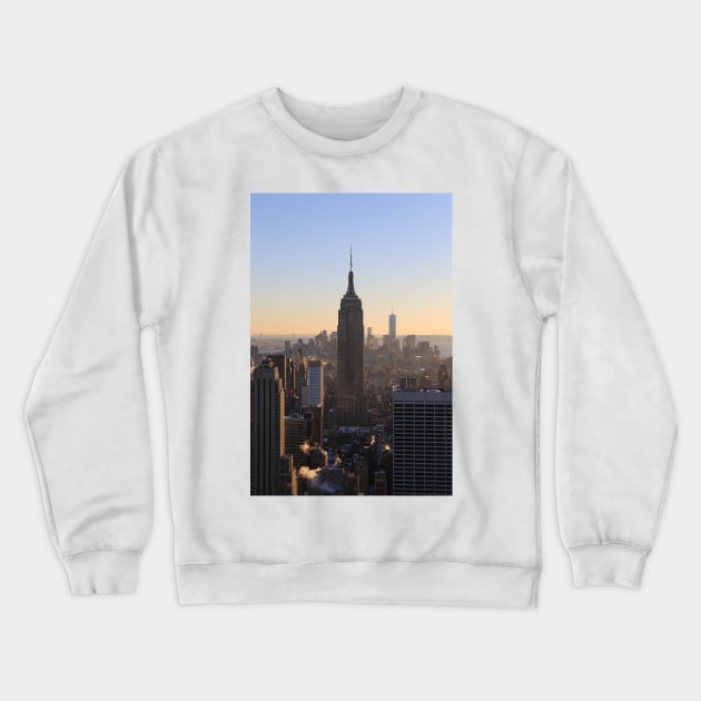 NYC Empire State Building Sunset Crewneck Sweatshirt by Christine aka stine1